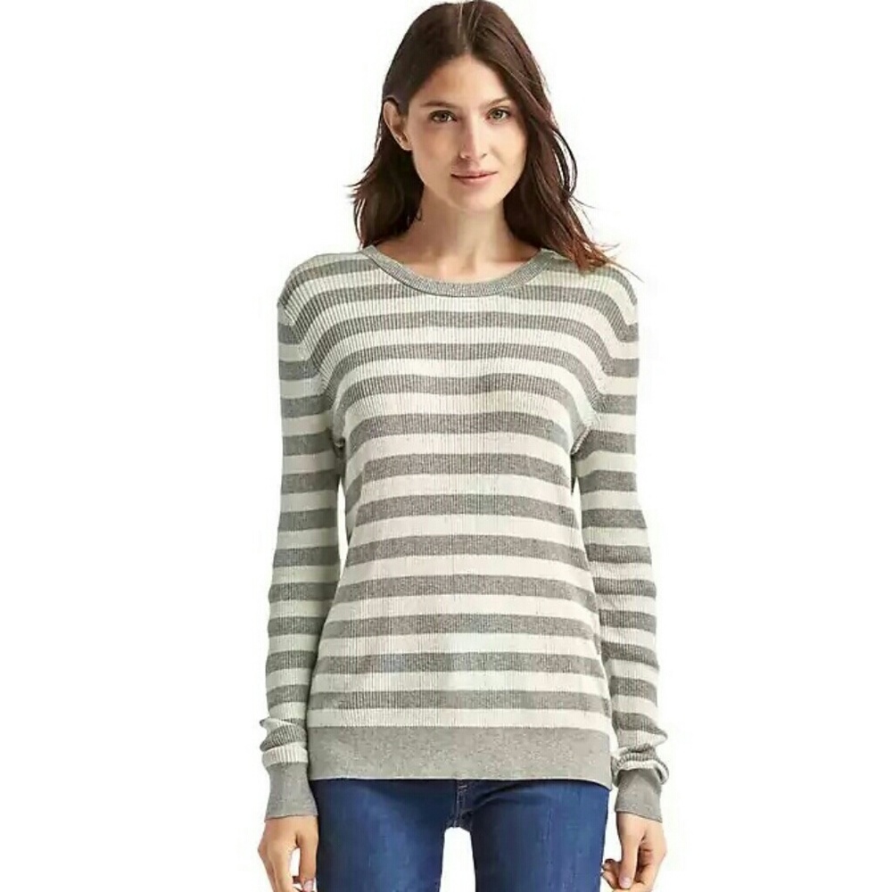 GAP Silver Stripe Metallic Neck New Sweater